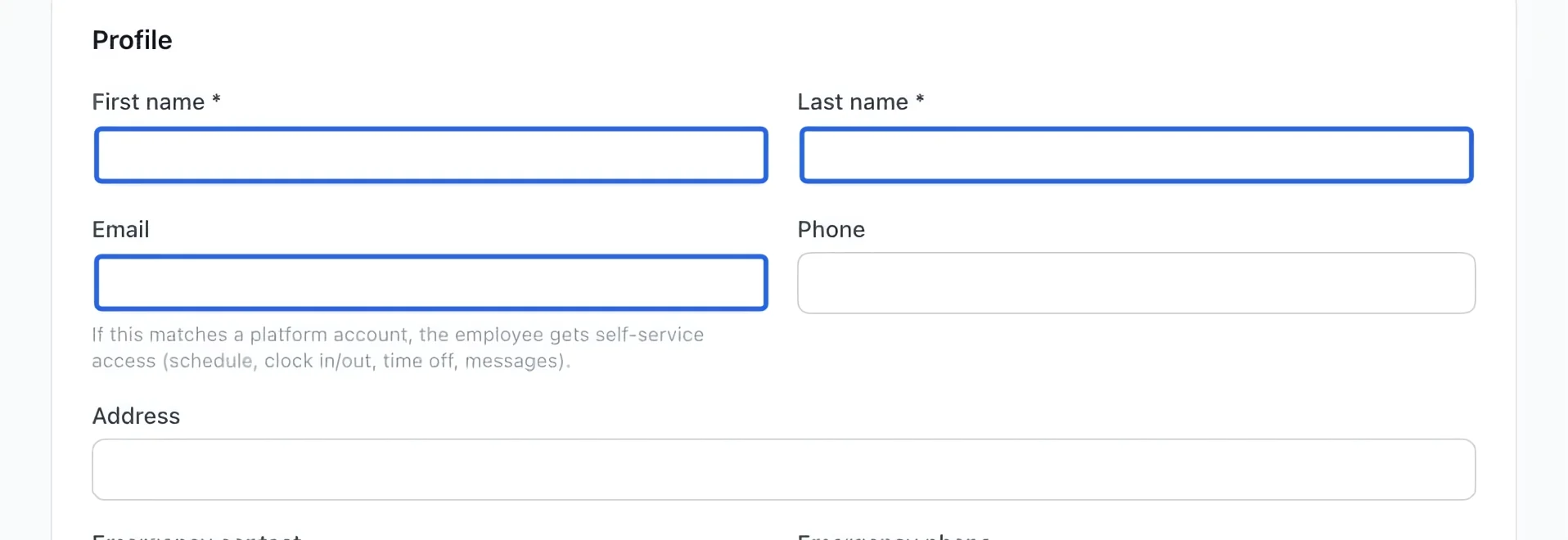Screenshot: Enter the person’s identity. The blue outlines identify the controls described in this step.