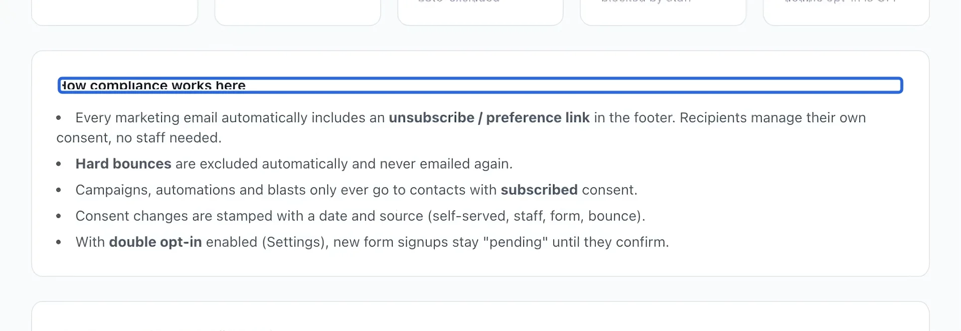 Screenshot: Review how eligibility works. The blue outlines identify the controls described in this step.