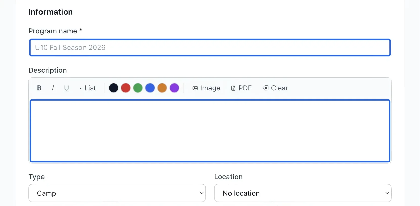 Screenshot: Name and describe it. The blue outlines identify the controls described in this step.