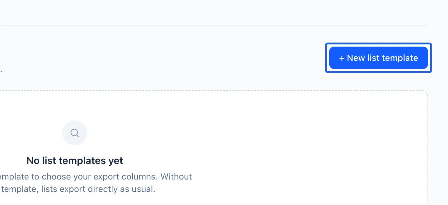 Screenshot: Create a reusable list template. The blue outlines identify the controls described in this step.