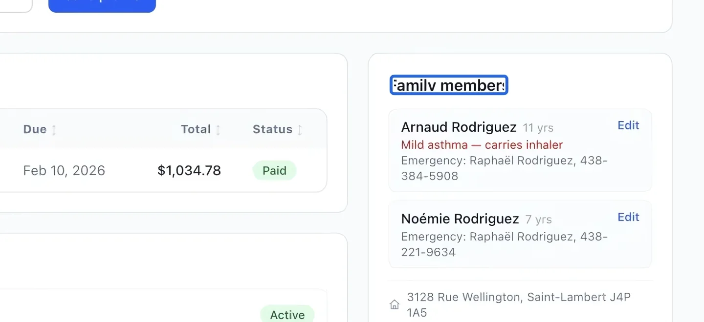 Screenshot: Find the participant. The blue outlines identify the controls described in this step.