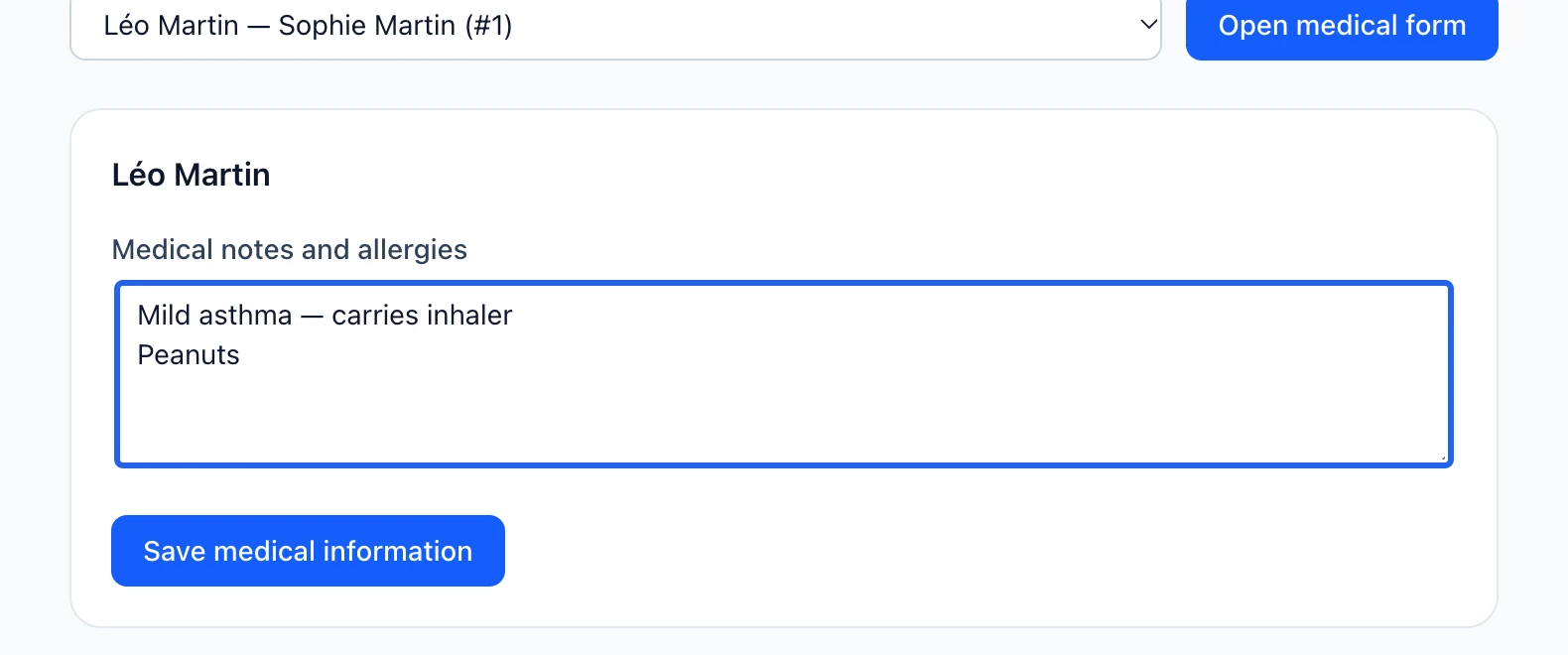 Screenshot: Save and verify the notes. The blue outlines identify the controls described in this step.