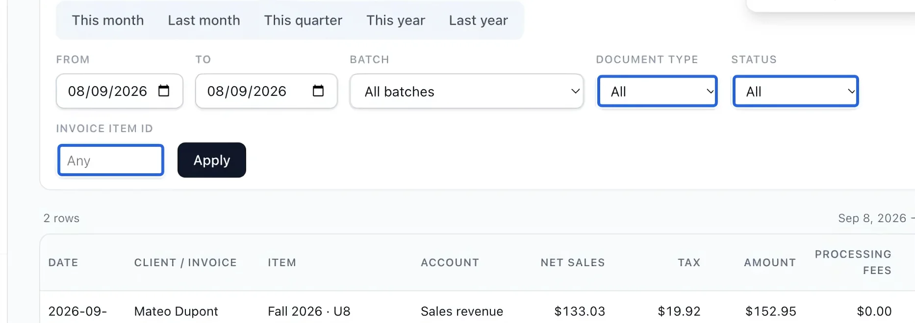 Screenshot: Narrow the cash allocation detail. The blue outlines identify the controls described in this step.