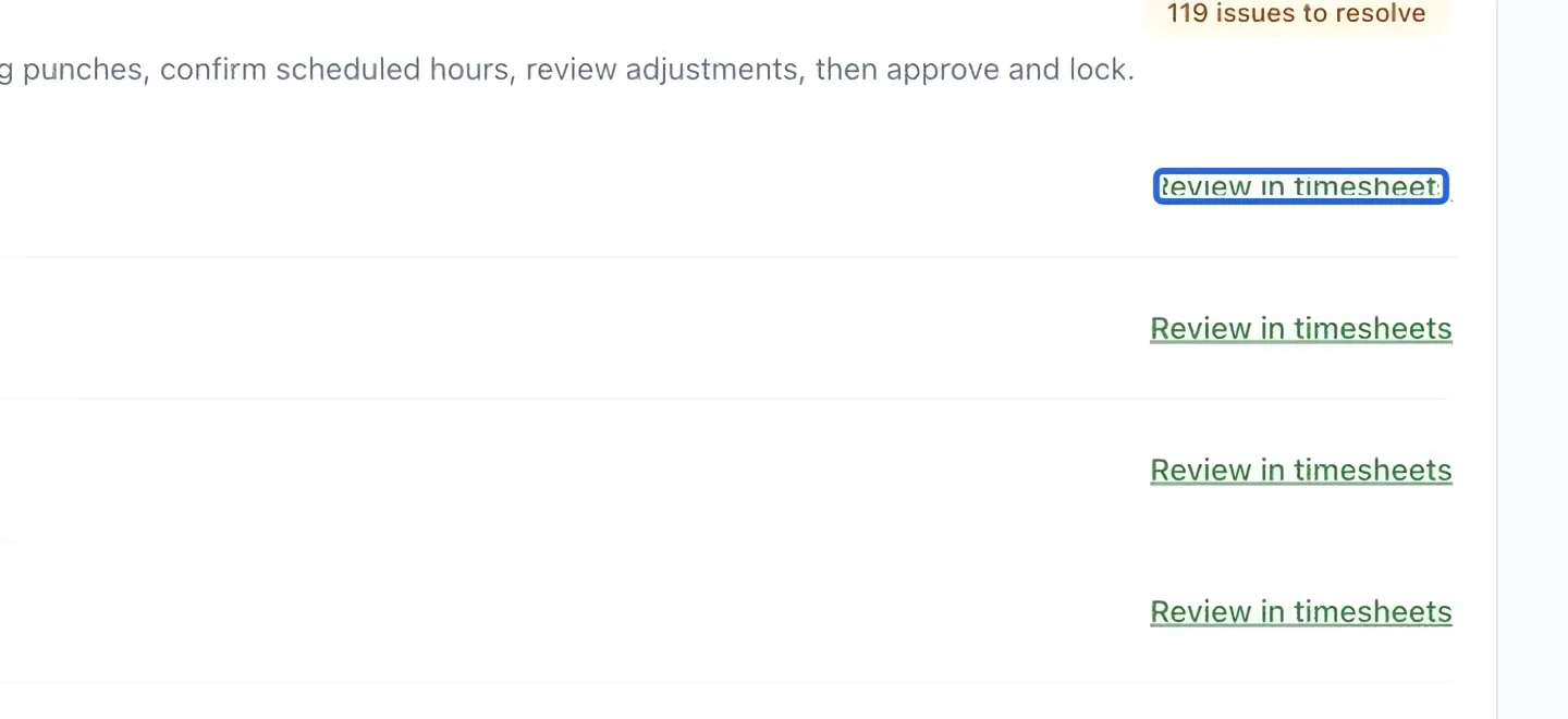 Screenshot: Resolve readiness issues. The blue outlines identify the controls described in this step.