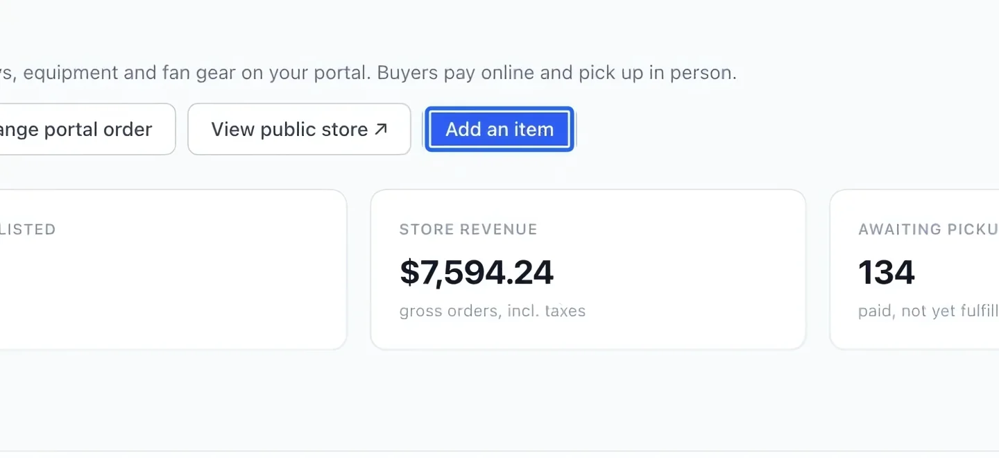 Screenshot: Open a new item. The blue outlines identify the controls described in this step.