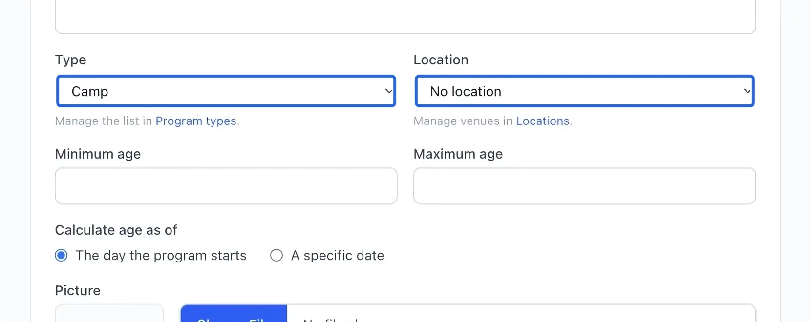 Screenshot: Use the saved choices. The blue outlines identify the controls described in this step.