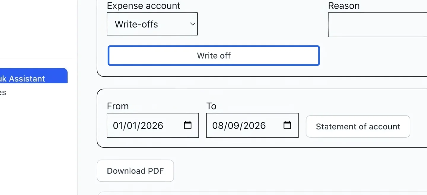 Screenshot: Confirm and verify the adjustment. The blue outlines identify the controls described in this step.