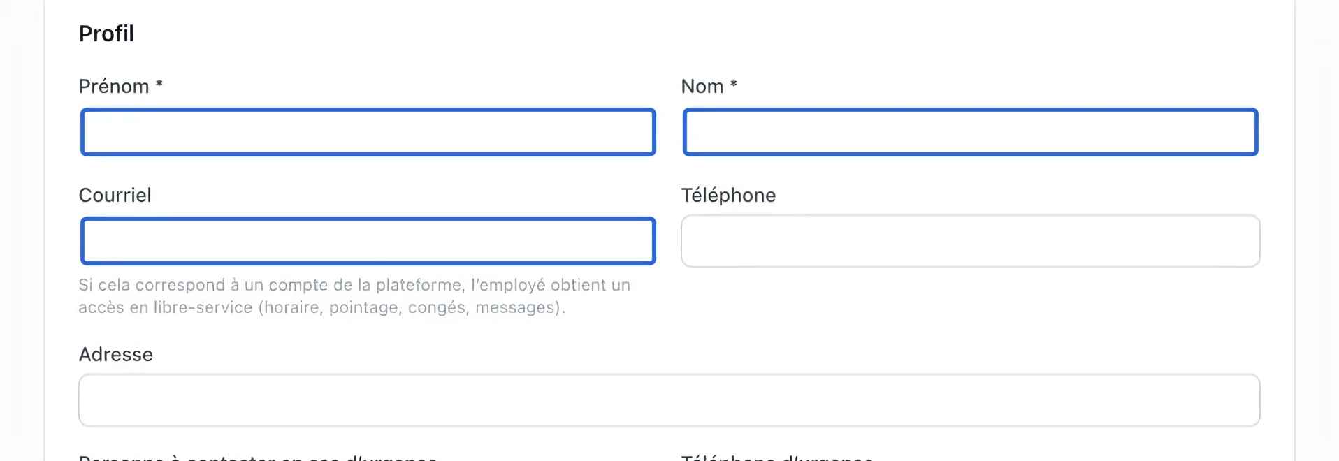Capture : Saisir l’identité de la personne. Les cadres bleus indiquent les commandes décrites dans cette étape.