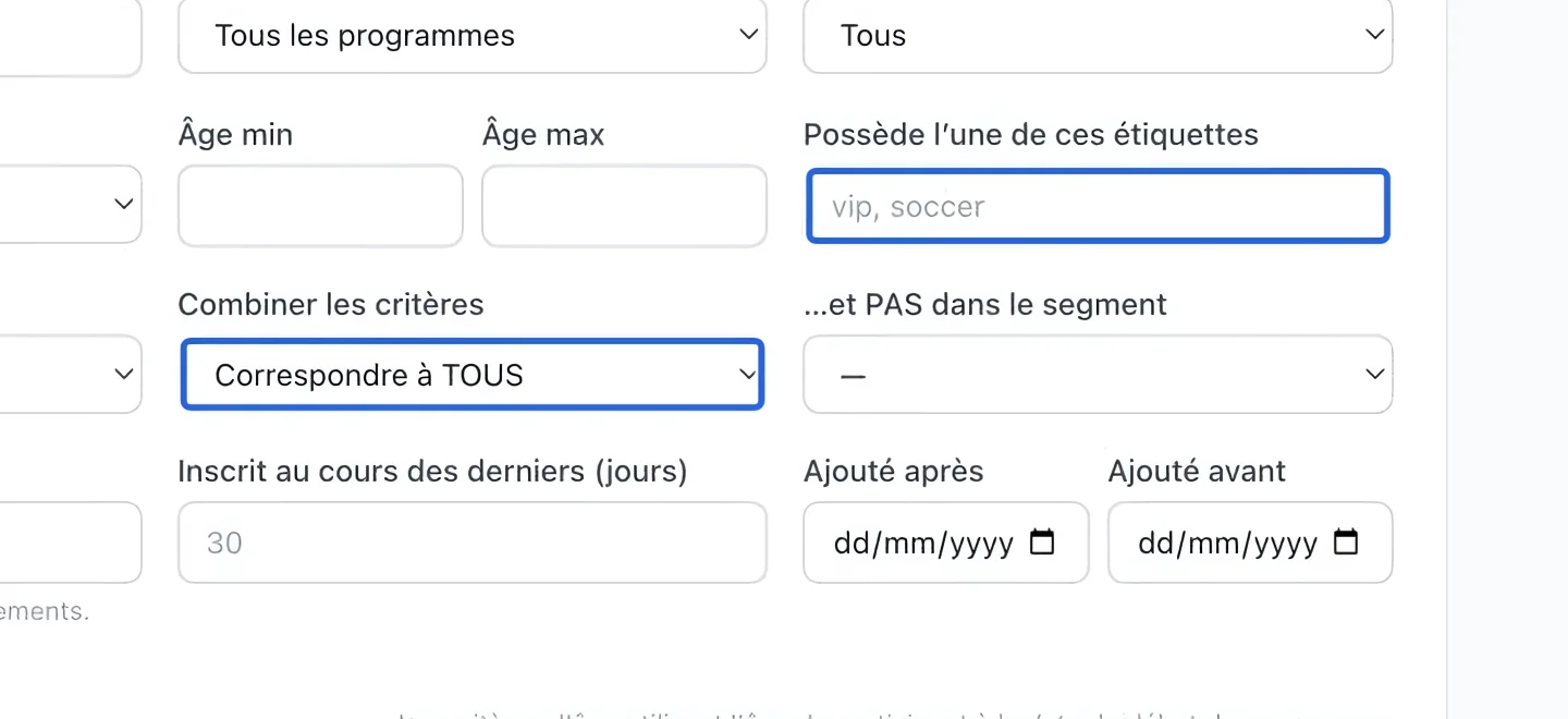 Capture : Définir la combinaison des règles. Les cadres bleus indiquent les commandes décrites dans cette étape.