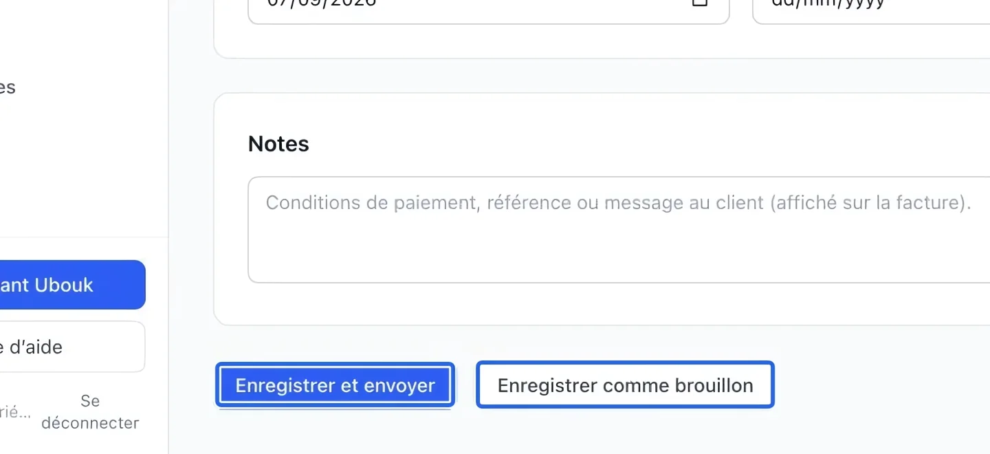 Capture : Enregistrer ou envoyer. Les cadres bleus indiquent les commandes décrites dans cette étape.