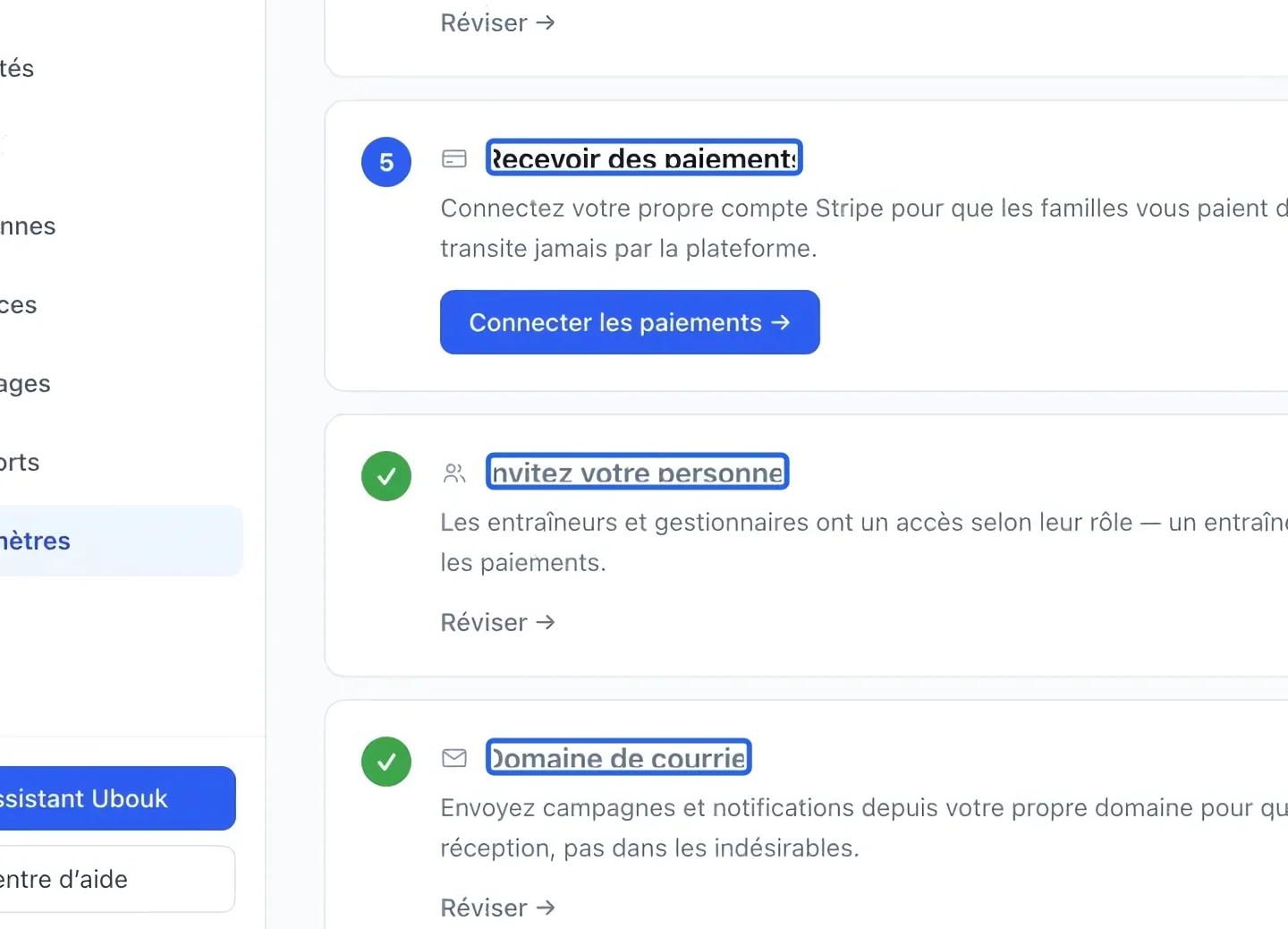 Capture : Compléter les autres cartes. Les cadres bleus indiquent les commandes décrites dans cette étape.
