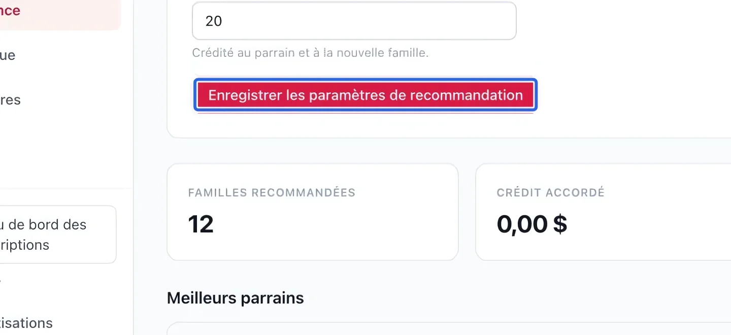 Capture : Enregistrer et suivre les recommandations. Les cadres bleus indiquent les commandes décrites dans cette étape.