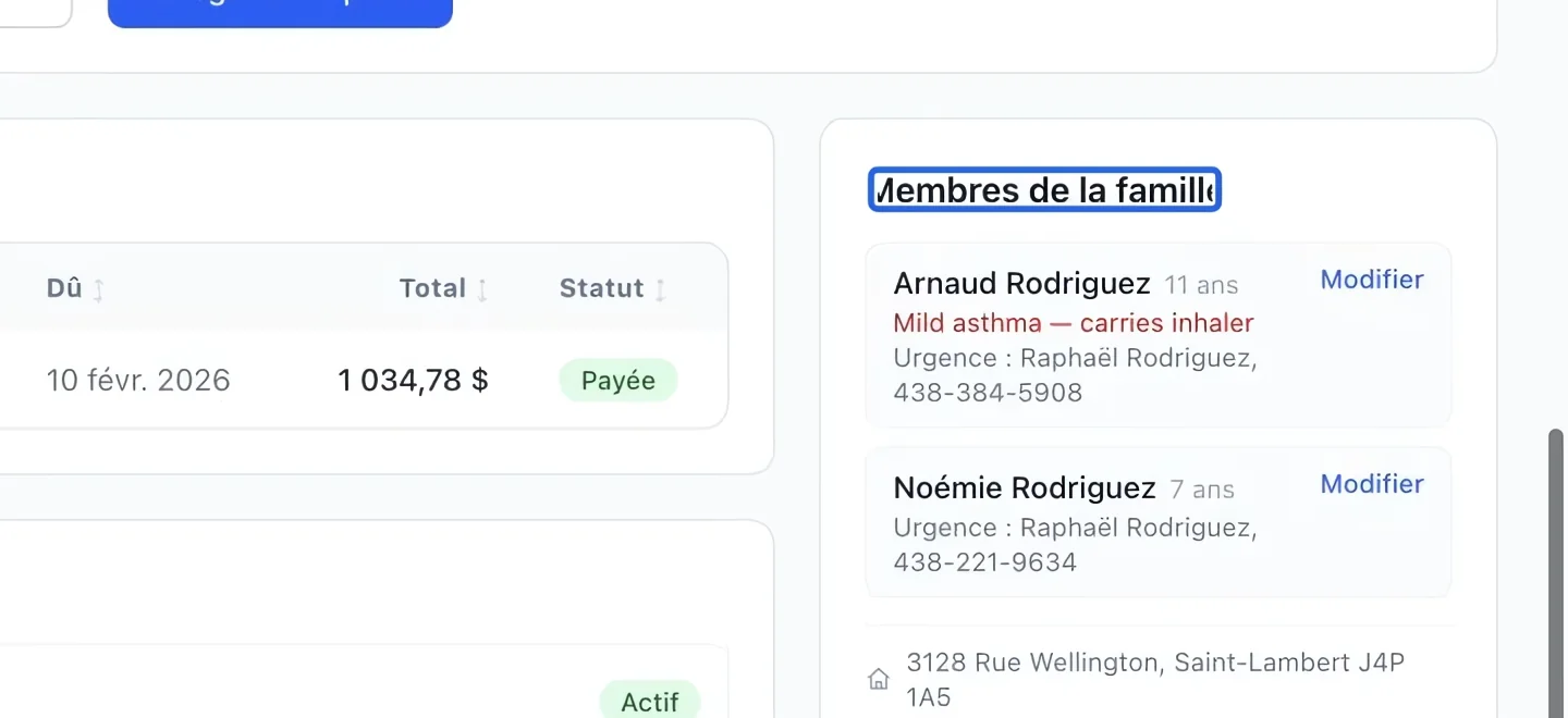 Capture : Trouver le participant. Les cadres bleus indiquent les commandes décrites dans cette étape.