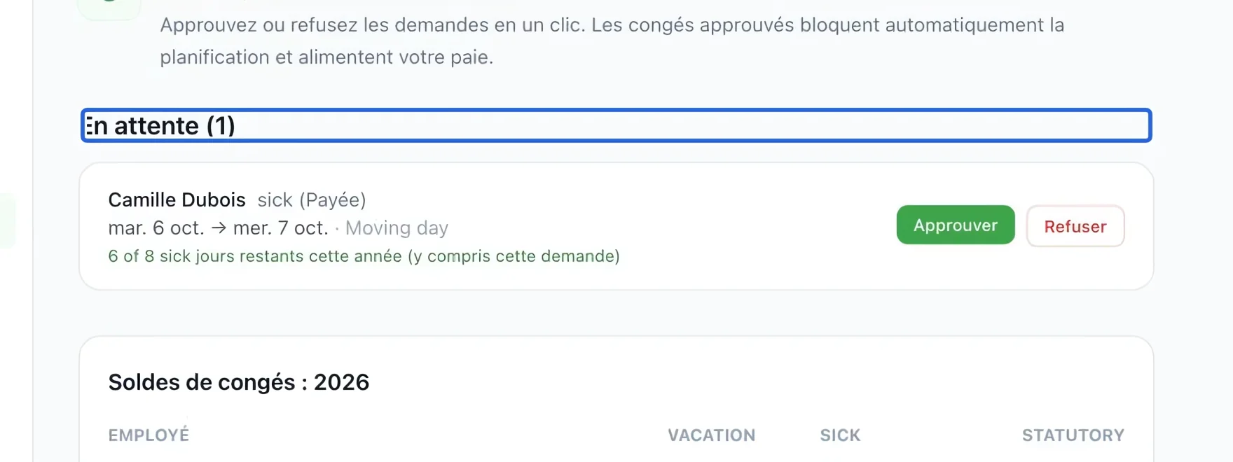 Capture : Lire la demande en attente. Les cadres bleus indiquent les commandes décrites dans cette étape.