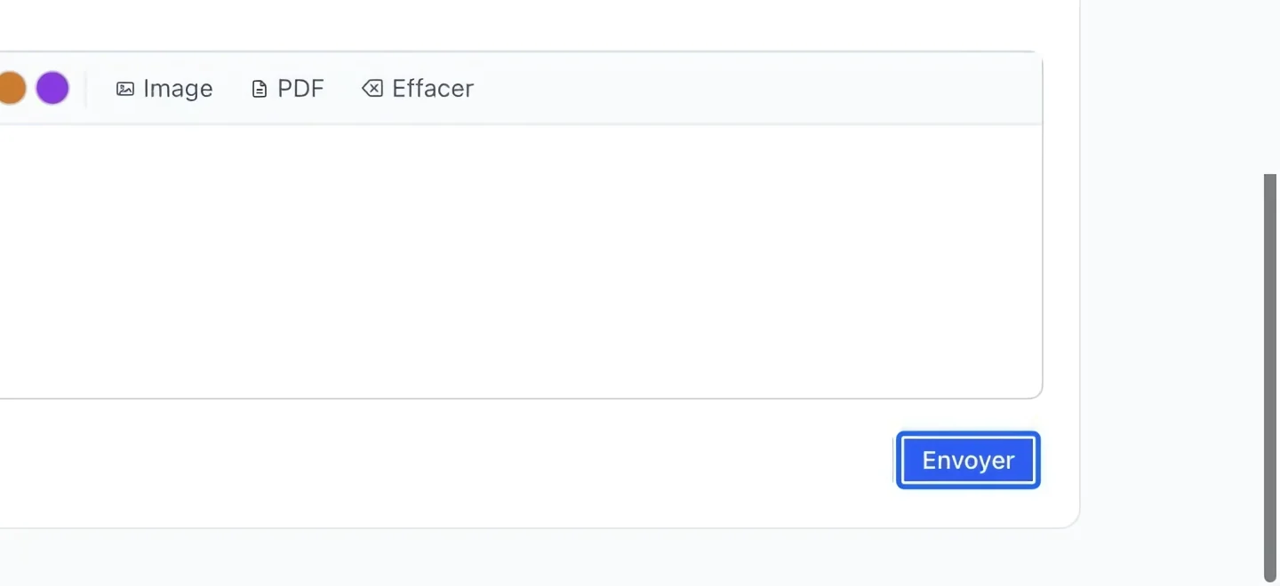 Capture : Vérifier et envoyer. Les cadres bleus indiquent les commandes décrites dans cette étape.