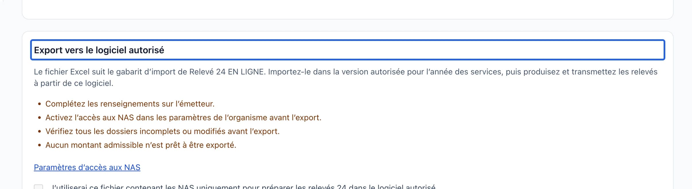 Capture : Exporter après vérification d’identité. Les cadres bleus indiquent les commandes décrites dans cette étape.