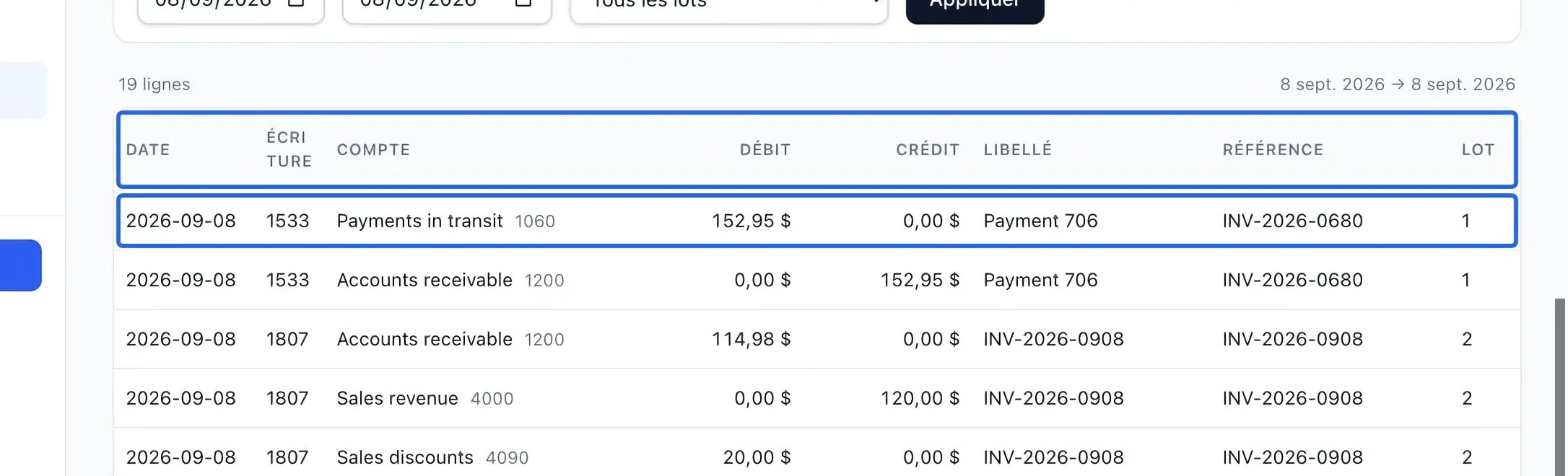 Capture : Suivre l’écriture et sa référence. Les cadres bleus indiquent les commandes décrites dans cette étape.