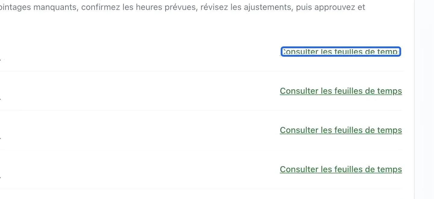 Capture : Résoudre les problèmes de préparation. Les cadres bleus indiquent les commandes décrites dans cette étape.
