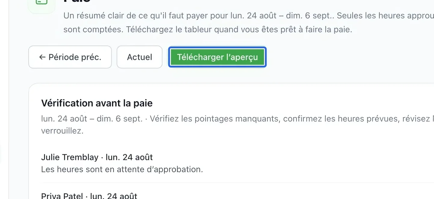 Capture : Exporter lorsque tout est prêt. Les cadres bleus indiquent les commandes décrites dans cette étape.