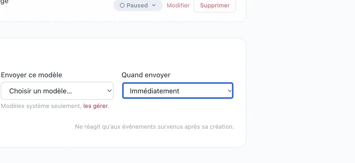Capture : Choisir le délai. Les cadres bleus indiquent les commandes décrites dans cette étape.
