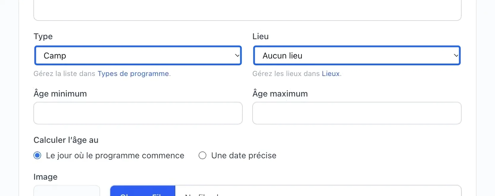 Capture : Utiliser les choix enregistrés. Les cadres bleus indiquent les commandes décrites dans cette étape.