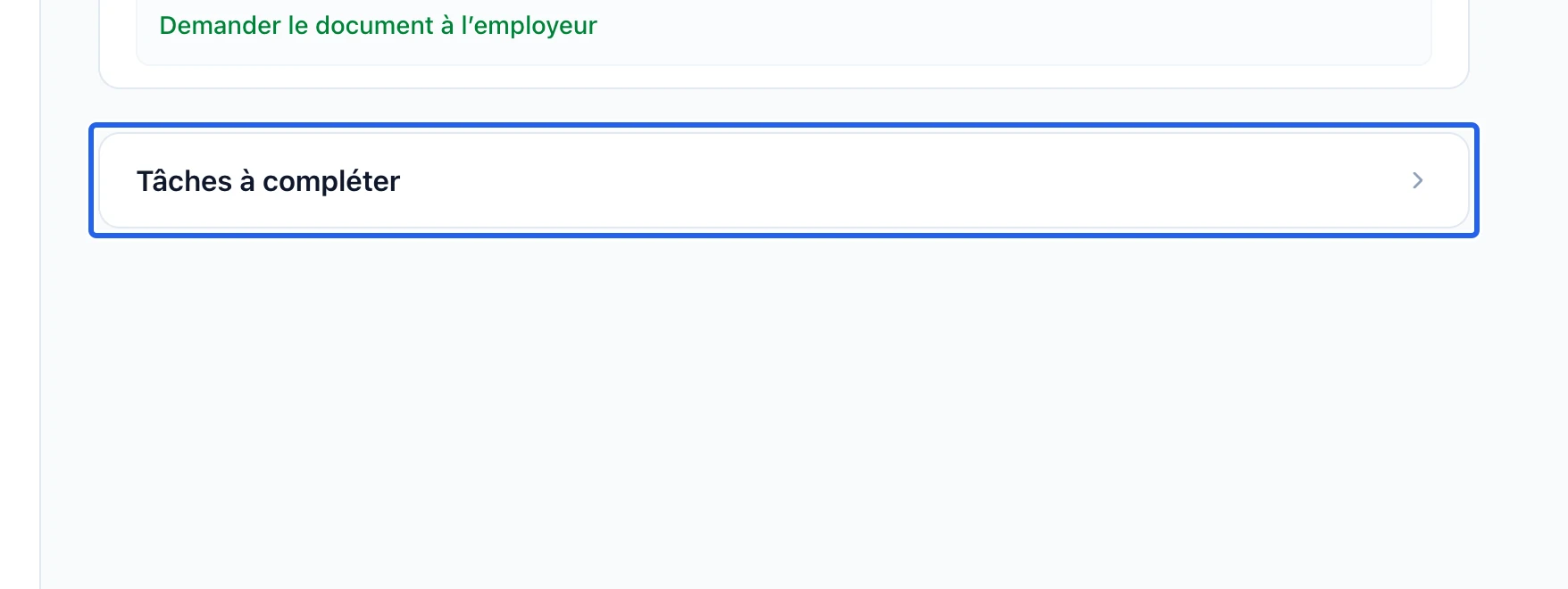 Capture : Compléter les documents demandés. Les cadres bleus indiquent les commandes décrites dans cette étape.